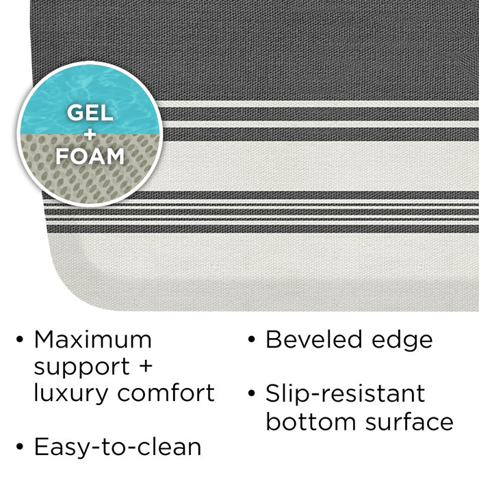Gelpro Elite Gel + Foam French Bistro StripeAntiFatigue Kitchen Mat